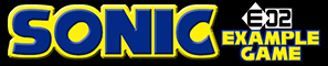 The Sonic E-02 Example Game logo.